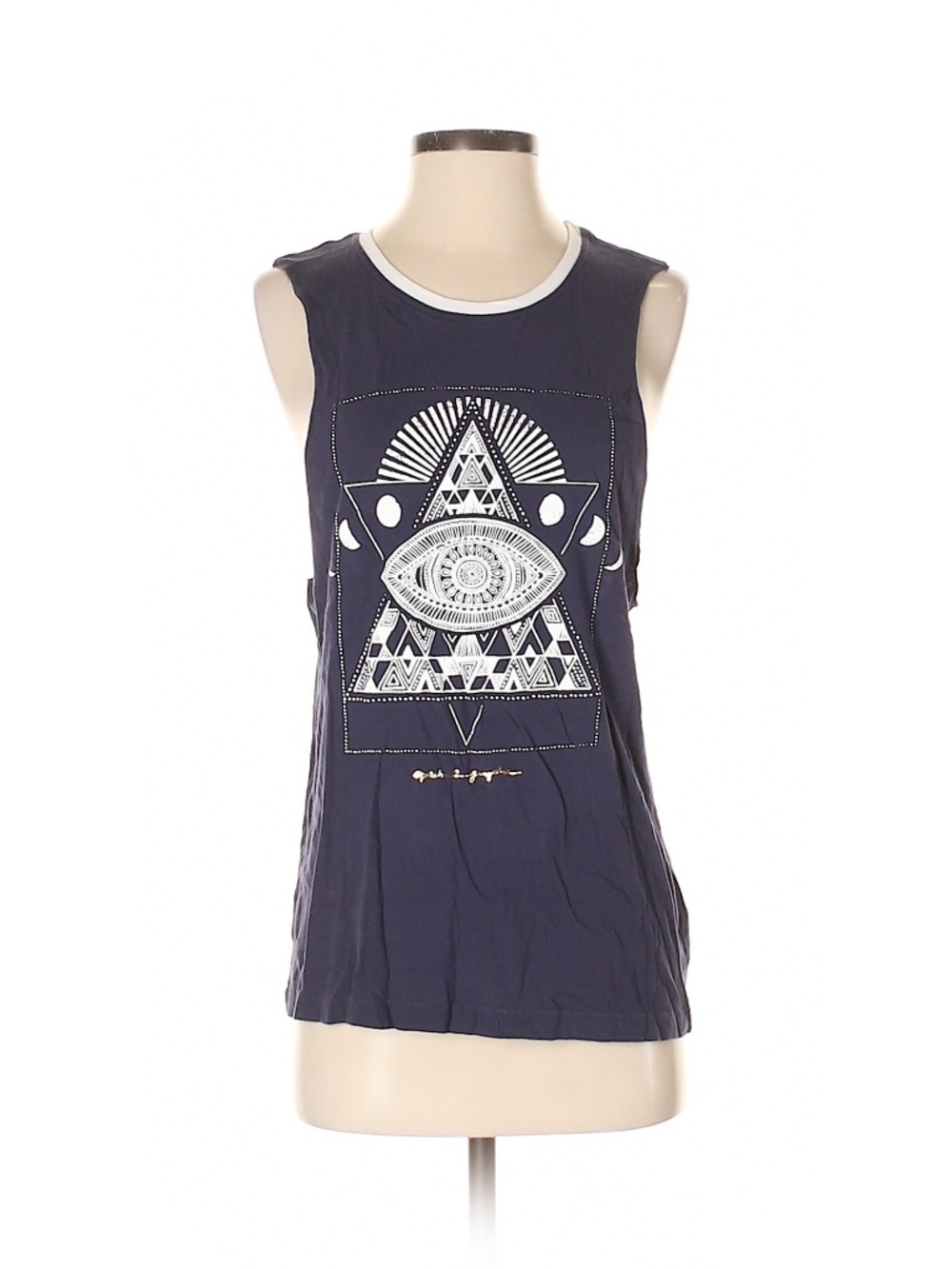 Spiritual Gangster Blue and White Muscle Tank